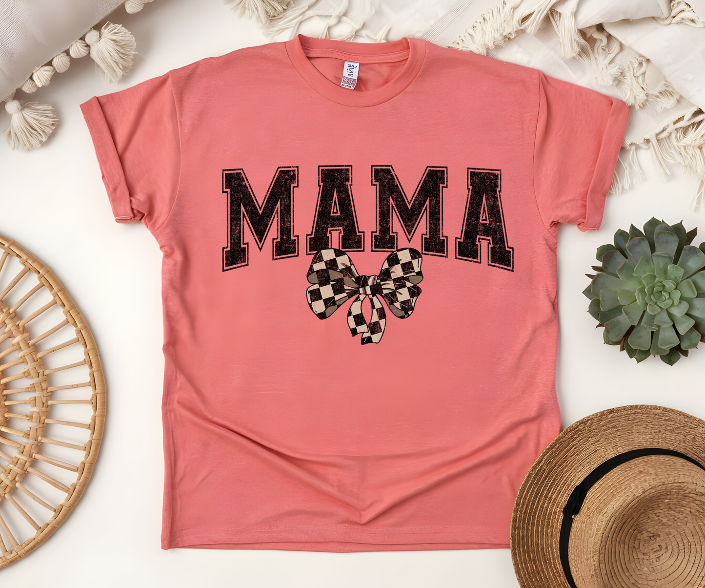Mama checkered bow