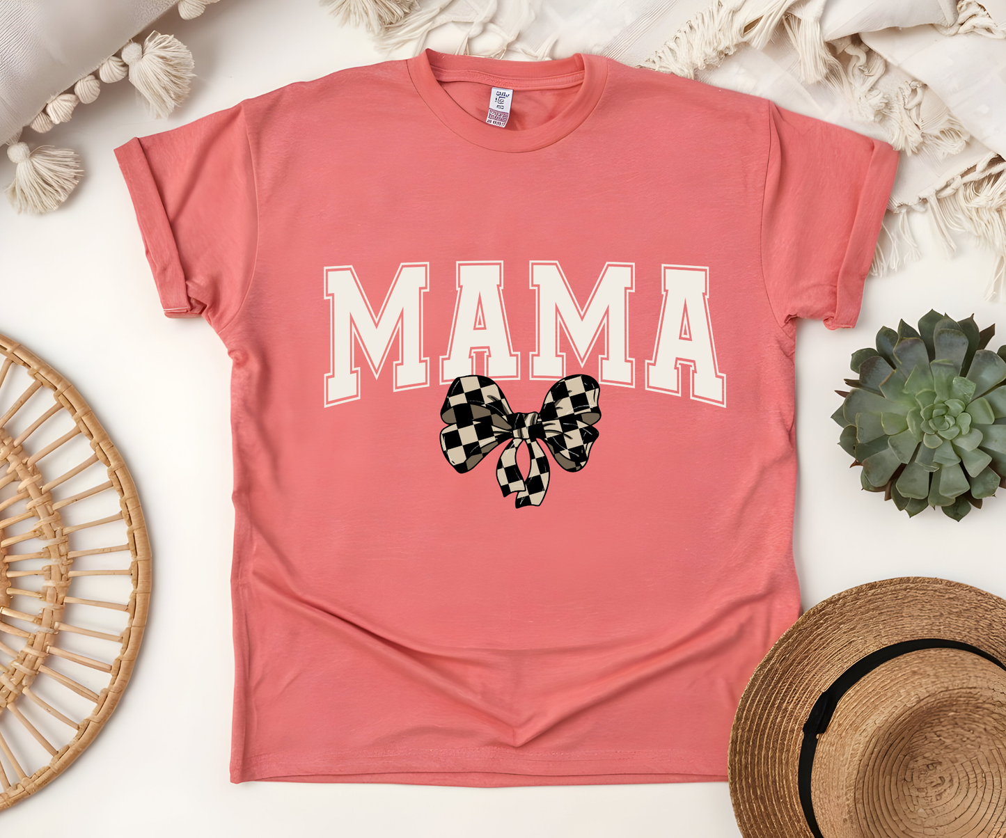 Mama checkered bow