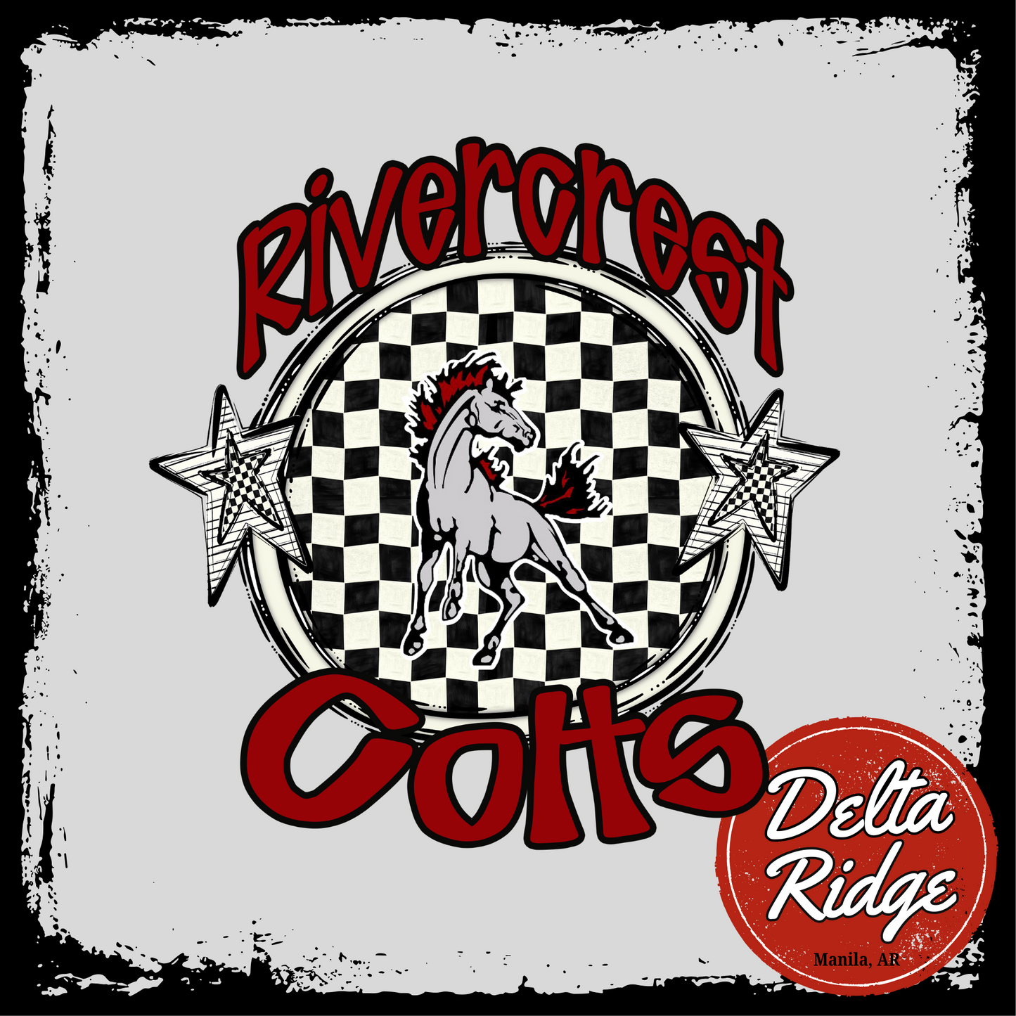Custom School Name Checkered