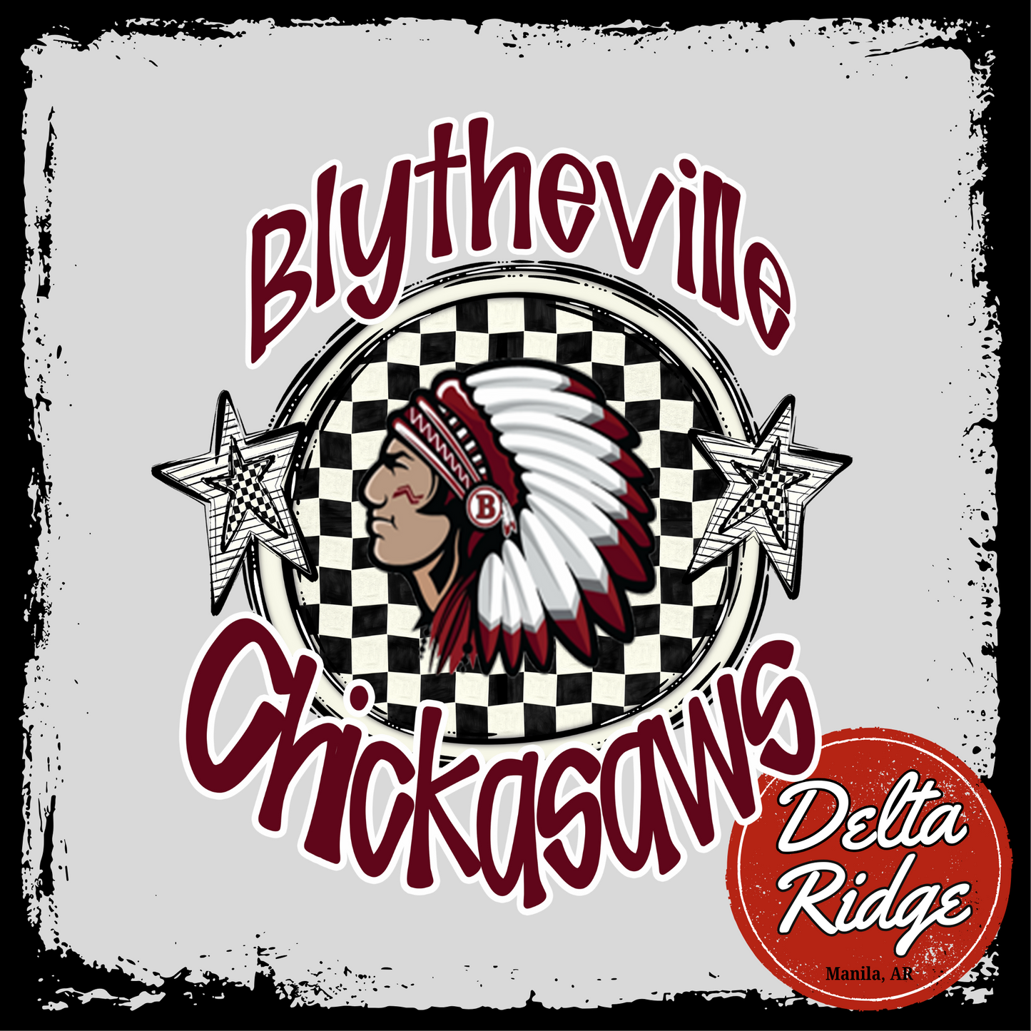 Custom School Name Checkered